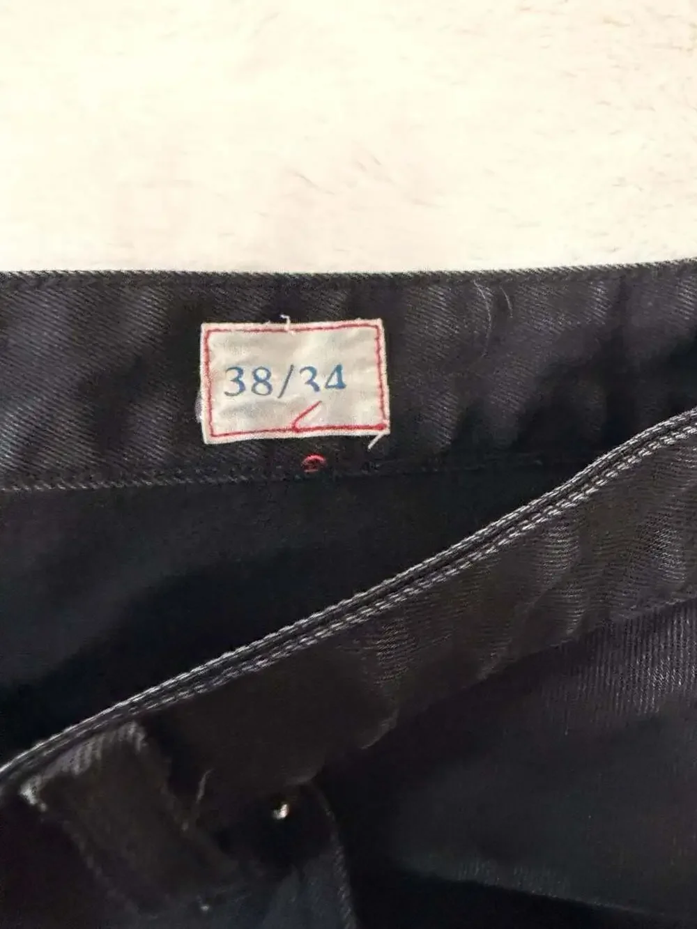 Smoke Rise Black Moto Biker Distressed Jeans 38x34